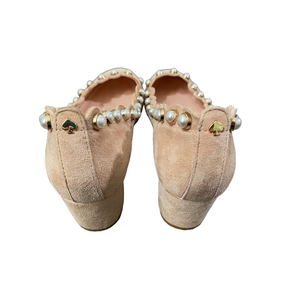 KATE SPADE New York Maeve Blush Pink Suede Pearl Studded Block Heel Pumps - Picture 4 of 6